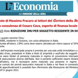 RIDUZIONE IMU PER SOGGETTO RESIDENTE IN SVIZZERA